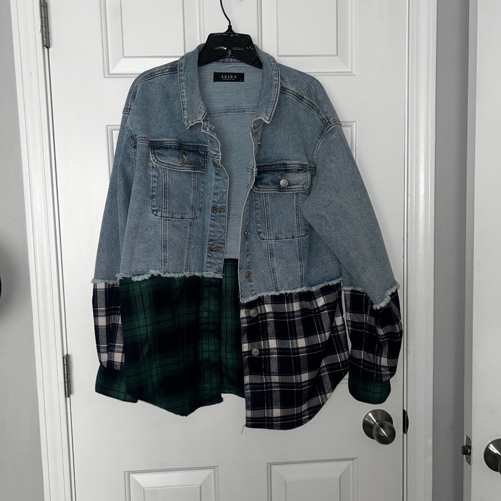 Denim flannel button up